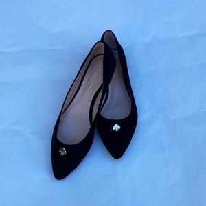 Kate Spade Black Pointed Toe Suede Flats